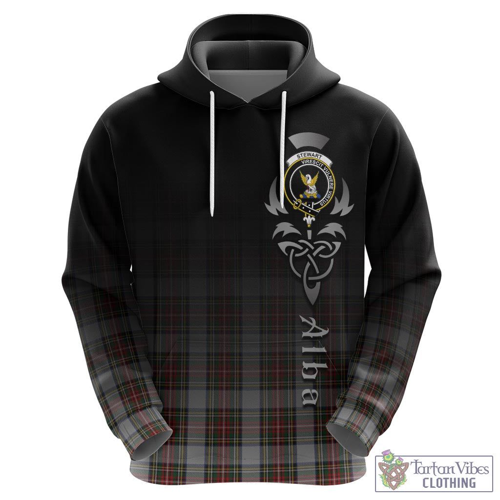 Tartan Vibes Clothing Stewart Dress Tartan Hoodie Featuring Alba Gu Brath Family Crest Celtic Inspired