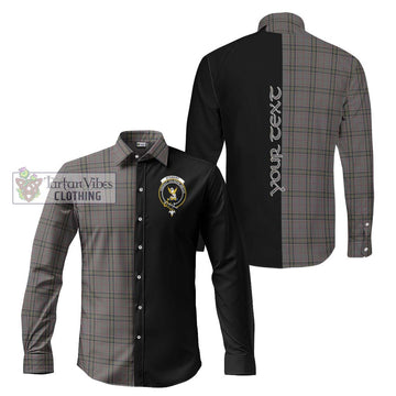 Stewart Grey Tartan Long Sleeve Button Shirt with Family Crest and Half Of Me Style