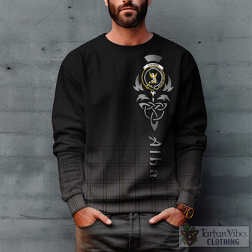 Stewart Grey Tartan Sweatshirt Featuring Alba Gu Brath Family Crest Celtic Inspired