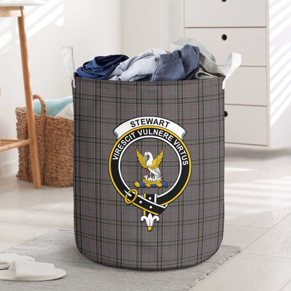 Stewart Grey Tartan Laundry Basket with Family Crest One Size - Tartanvibesclothing Shop