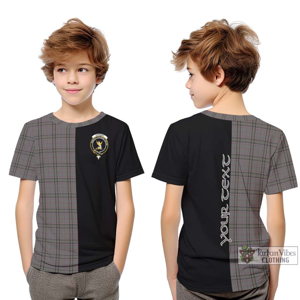 Stewart Grey Tartan Kid T-Shirt with Family Crest and Half Of Me Style Youth XL Size14 - Tartanvibesclothing Shop