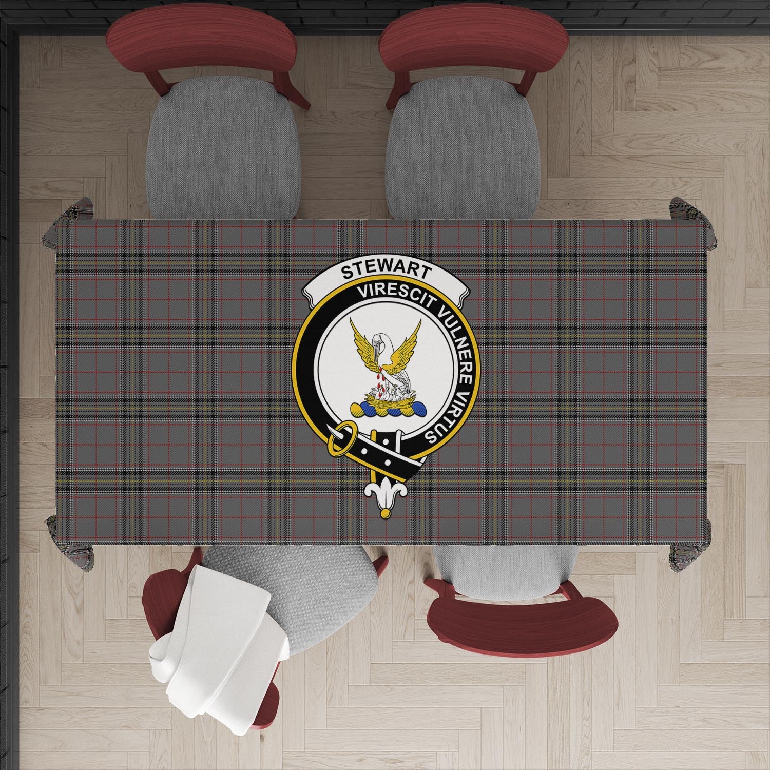 stewart-grey-tatan-tablecloth-with-family-crest