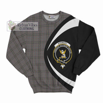 Stewart Grey Tartan Sweatshirt with Family Crest Circle Style