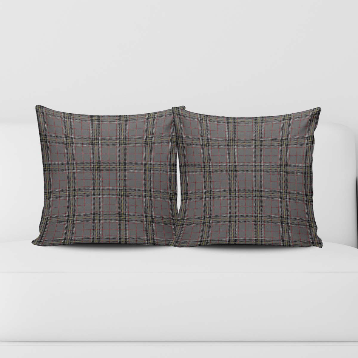 Stewart Grey Tartan Pillow Cover Square Pillow Cover - Tartanvibesclothing