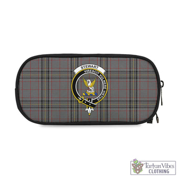 Stewart Grey Tartan Pen and Pencil Case with Family Crest