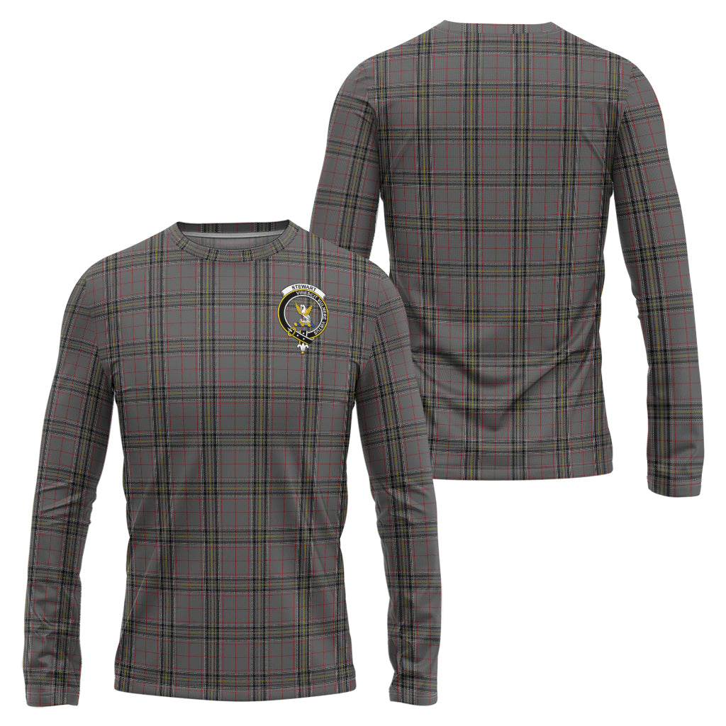 stewart-grey-tartan-long-sleeve-t-shirt-with-family-crest