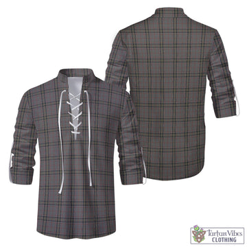 Stewart Grey Tartan Men's Scottish Traditional Jacobite Ghillie Kilt Shirt