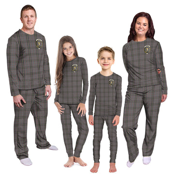 Stewart Grey Tartan Pajamas Family Set with Family Crest