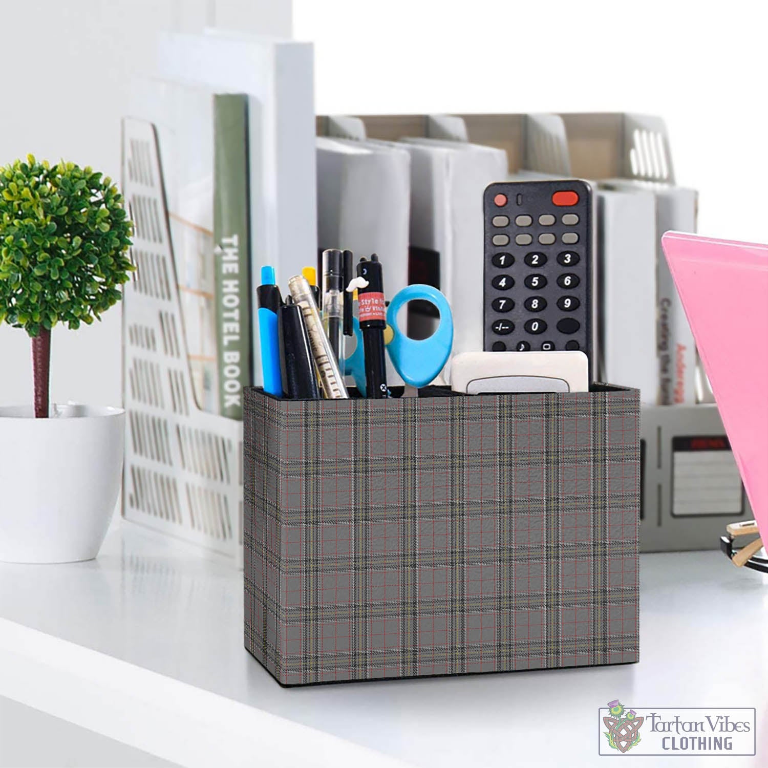 Tartan Vibes Clothing Stewart Grey Tartan Pen Holder