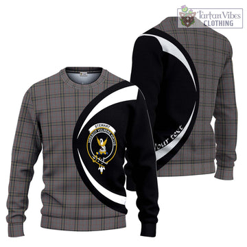 Stewart Grey Tartan Ugly Sweater with Family Crest Circle Style