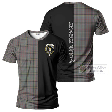 Stewart Grey Tartan T-Shirt with Family Crest and Half Of Me Style