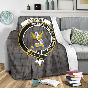 Stewart Grey Tartan Blanket with Family Crest