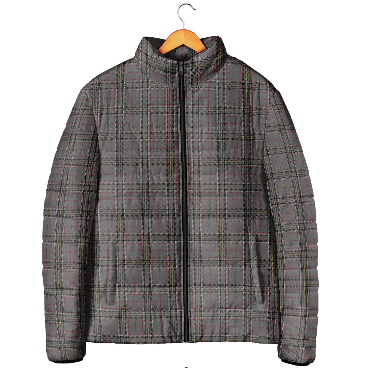 Stewart Grey Tartan Padded Jacket Men's Padded Jacket - Tartan Vibes Clothing