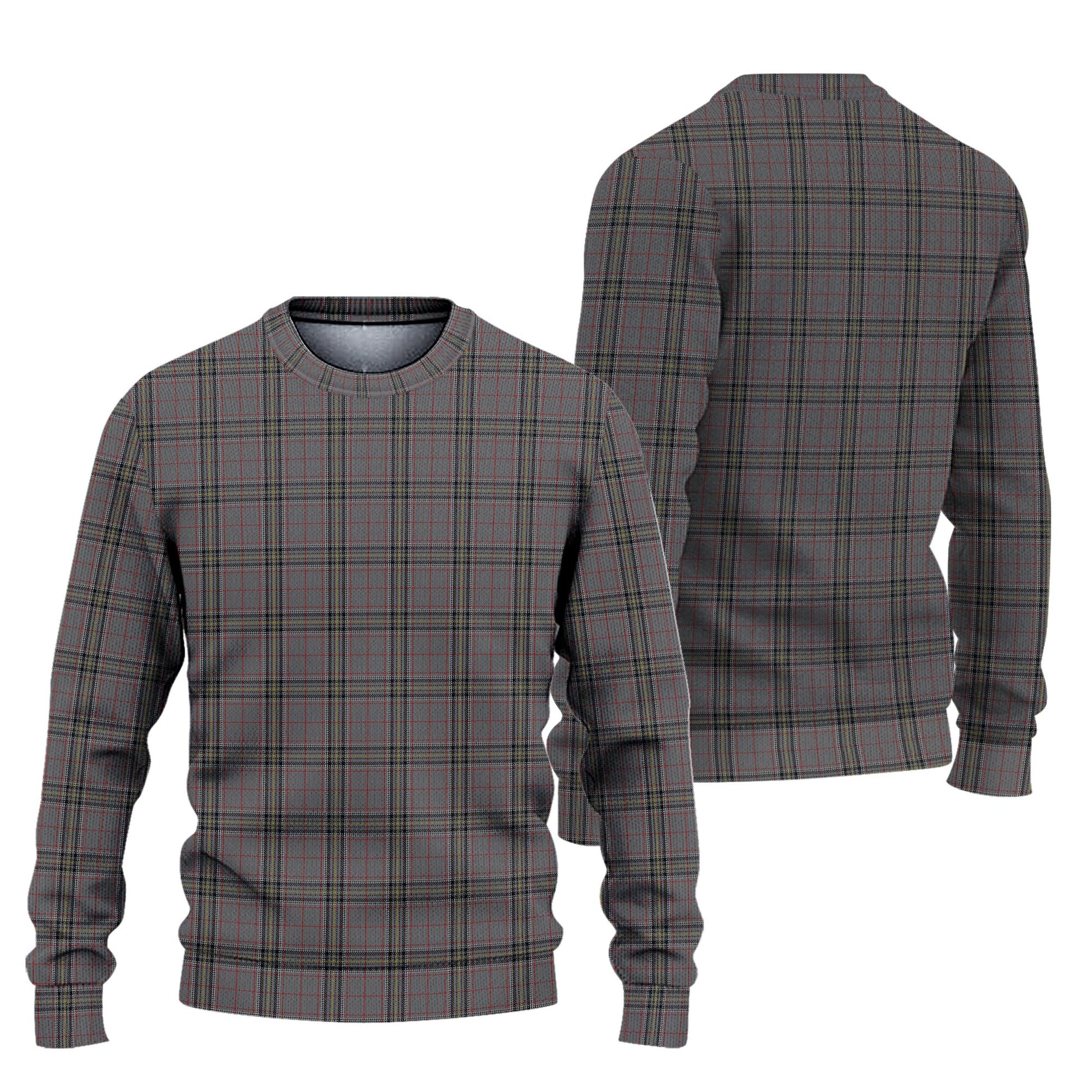 Stewart Grey Tartan Knitted Sweater Unisex - Tartanvibesclothing