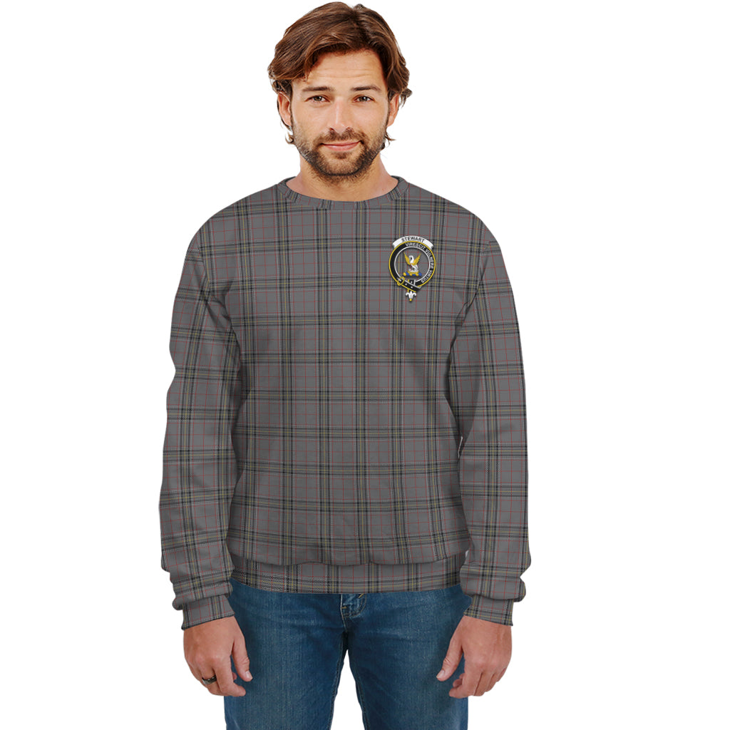 Stewart Grey Tartan Sweatshirt with Family Crest Unisex - Tartan Vibes Clothing