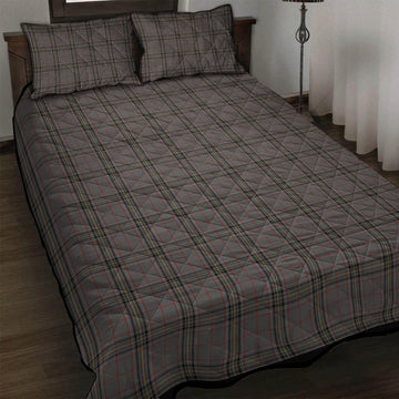 Stewart Grey Tartan Quilt Bed Set