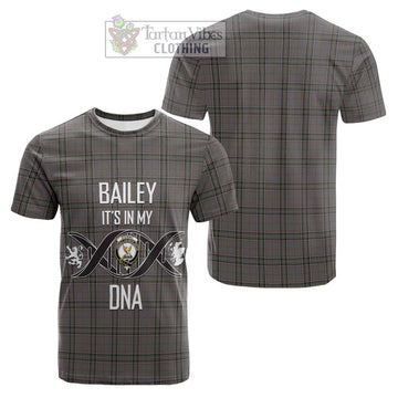 Stewart Grey Tartan Cotton T-shirt with Family Crest DNA In Me Style