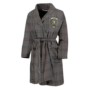 Stewart Grey Tartan Bathrobe with Family Crest