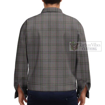 Stewart Grey Tartan Unisex Lapel Cotton Jacket