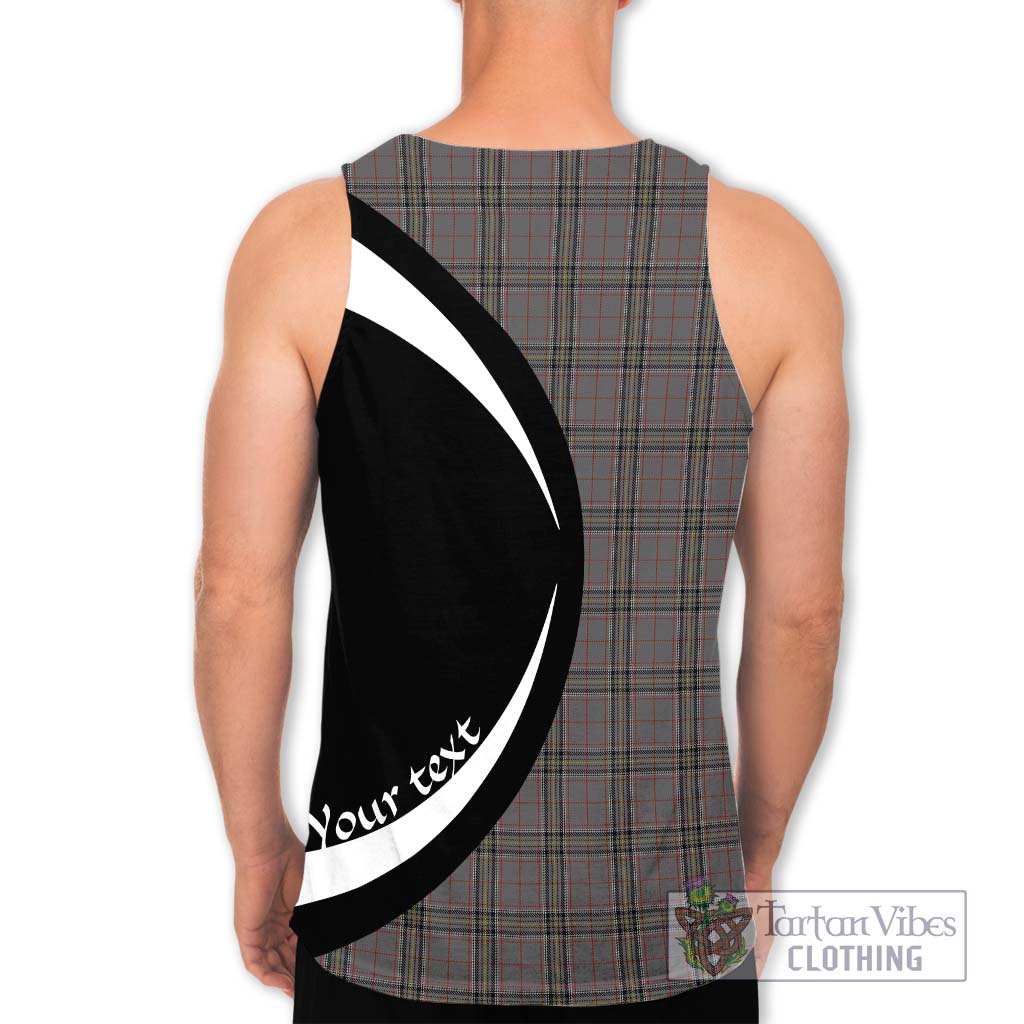 Stewart Grey Tartan Men's Tank Top with Family Crest Circle Style - Tartan Vibes Clothing