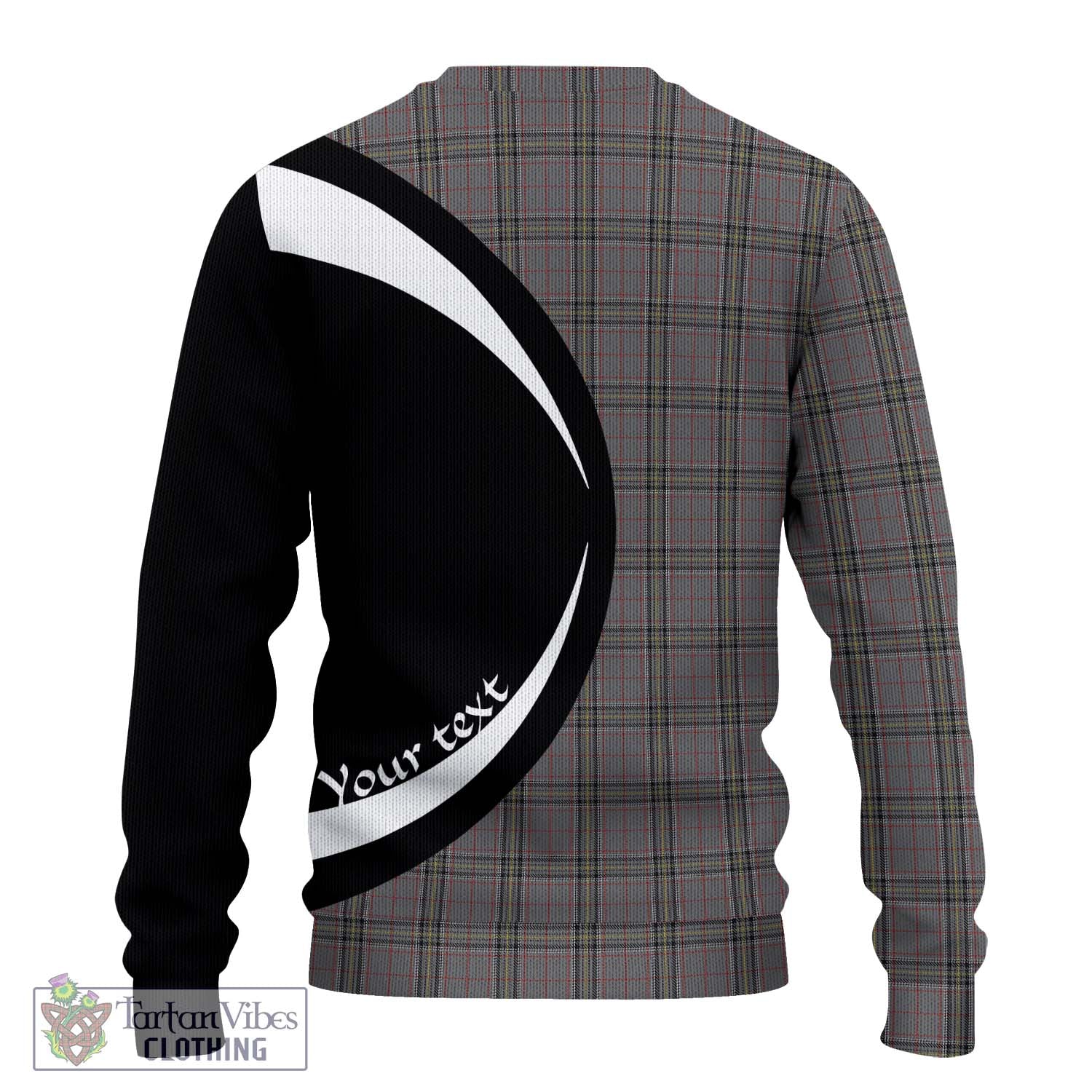 Stewart Grey Tartan Knitted Sweater with Family Crest Circle Style - Tartan Vibes Clothing