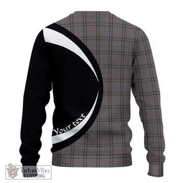 Stewart Grey Tartan Ugly Sweater with Family Crest Circle Style