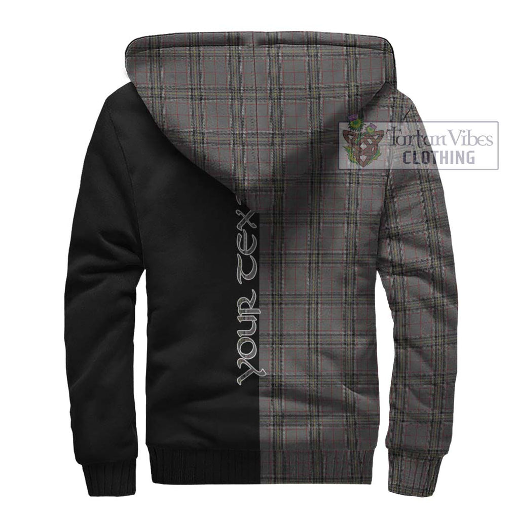 Stewart Grey Tartan Sherpa Hoodie with Family Crest and Half Of Me Style - Tartanvibesclothing Shop