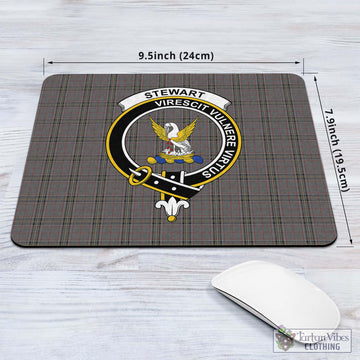 Stewart Grey Tartan Mouse Pad with Family Crest