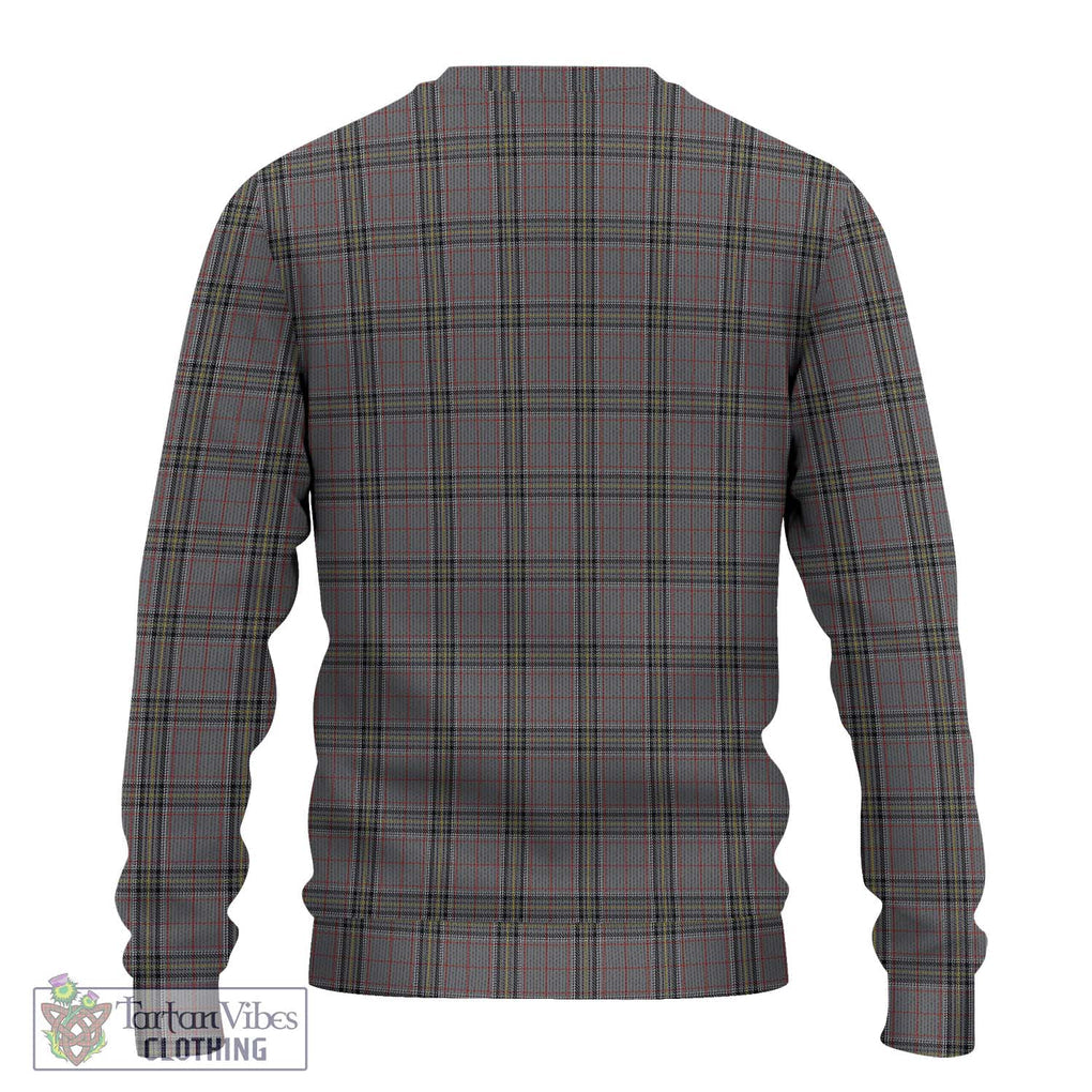 Stewart Grey Tartan Knitted Sweater with Family Crest DNA In Me Style - Tartanvibesclothing Shop