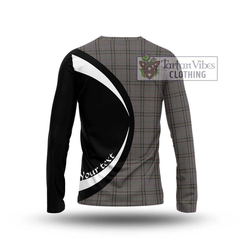 Stewart Grey Tartan Long Sleeve T-Shirt with Family Crest Circle Style - Tartan Vibes Clothing