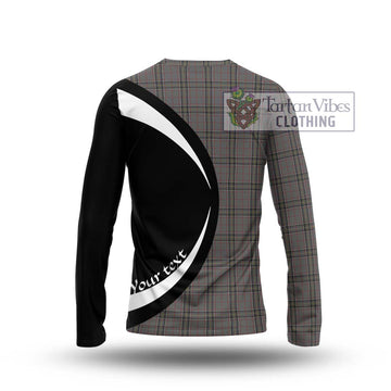 Stewart Grey Tartan Long Sleeve T-Shirt with Family Crest Circle Style