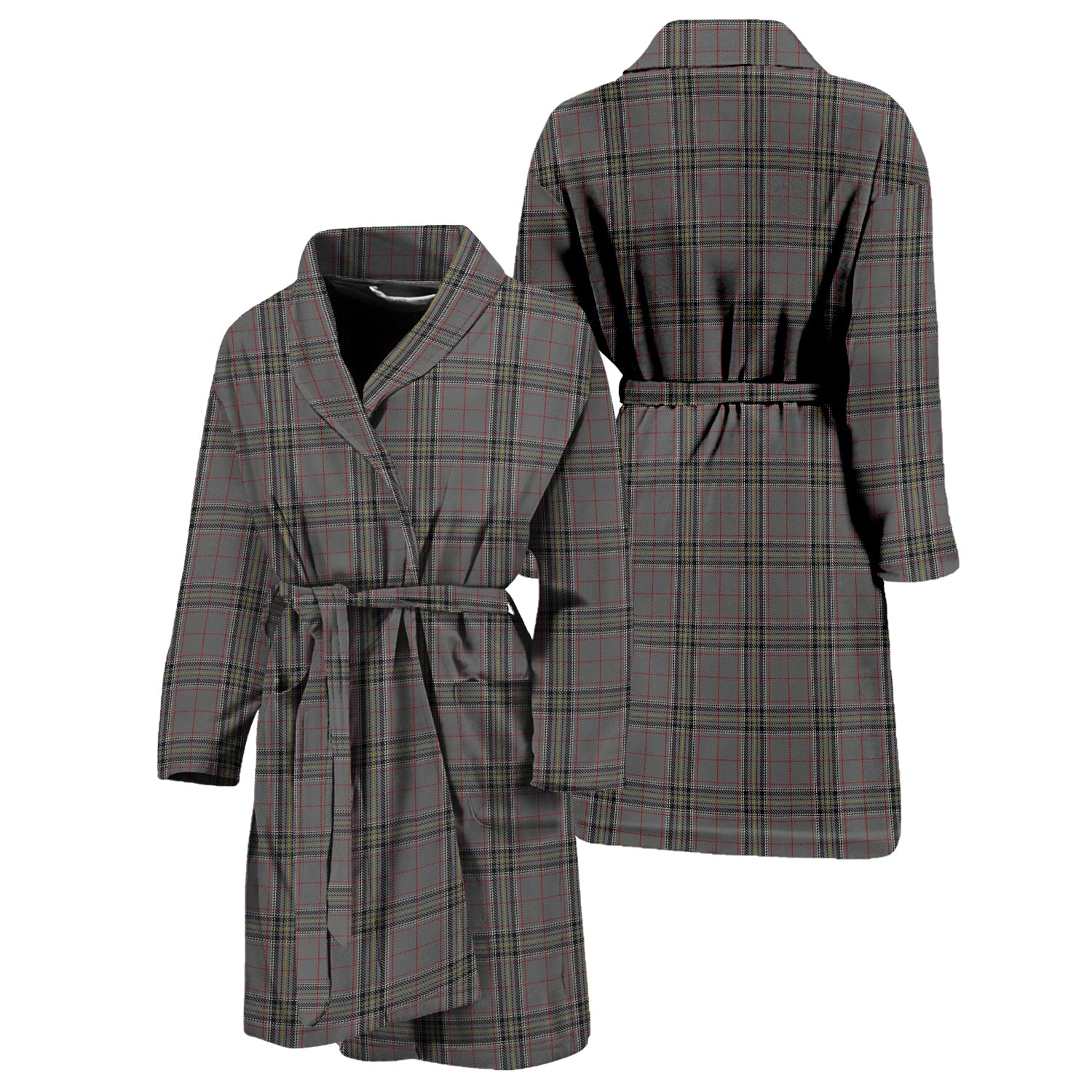 Stewart Grey Tartan Bathrobe Unisex M - Tartan Vibes Clothing