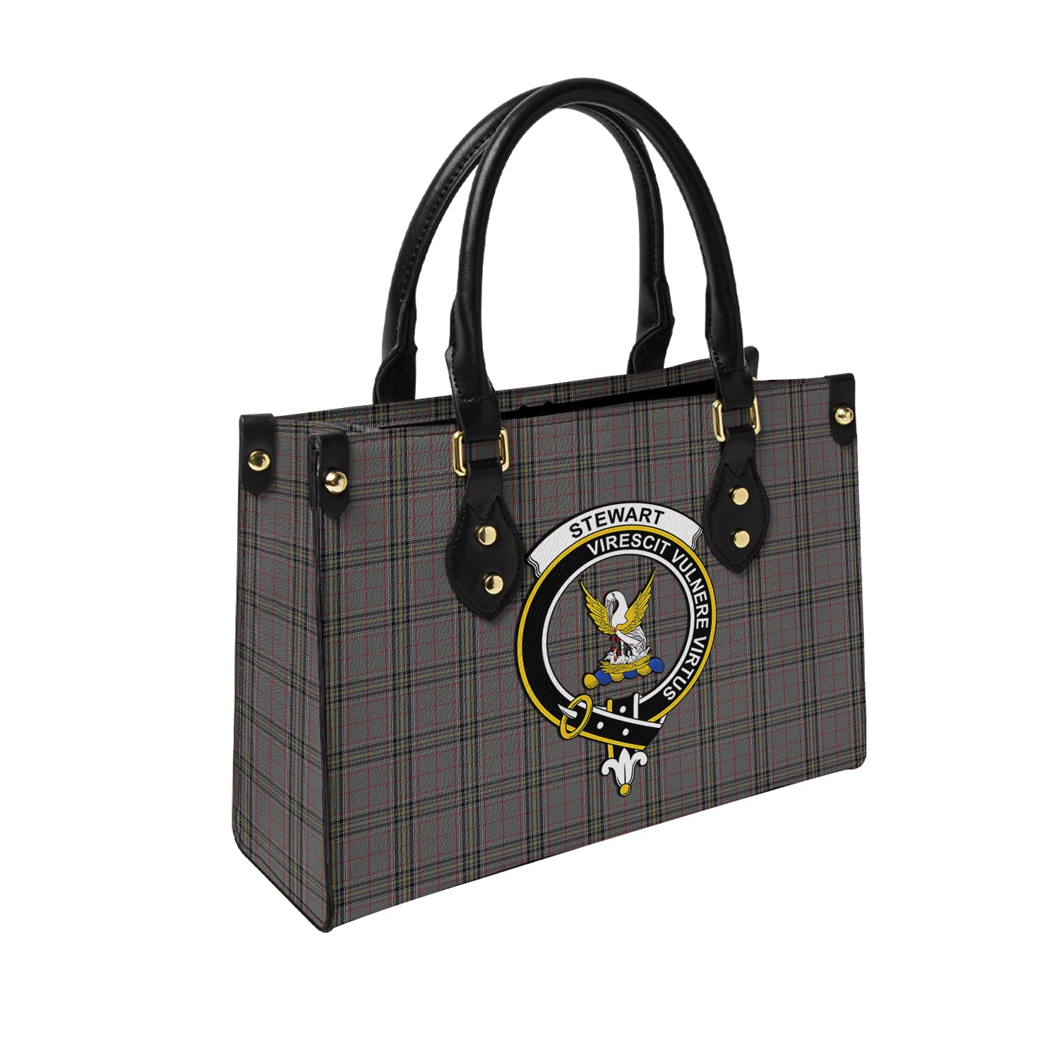 stewart-grey-tartan-leather-bag-with-family-crest