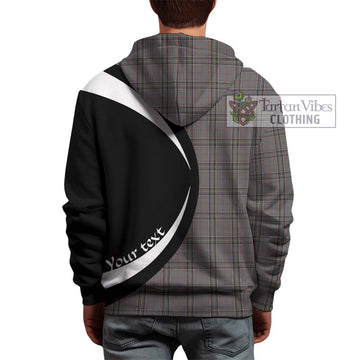 Stewart Grey Tartan Hoodie with Family Crest Circle Style