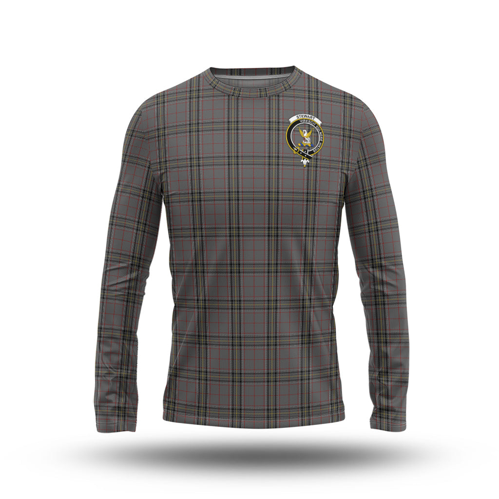 stewart-grey-tartan-long-sleeve-t-shirt-with-family-crest