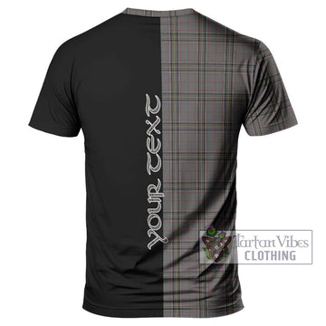 Stewart Grey Tartan T-Shirt with Family Crest and Half Of Me Style