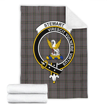 Stewart Grey Tartan Blanket with Family Crest