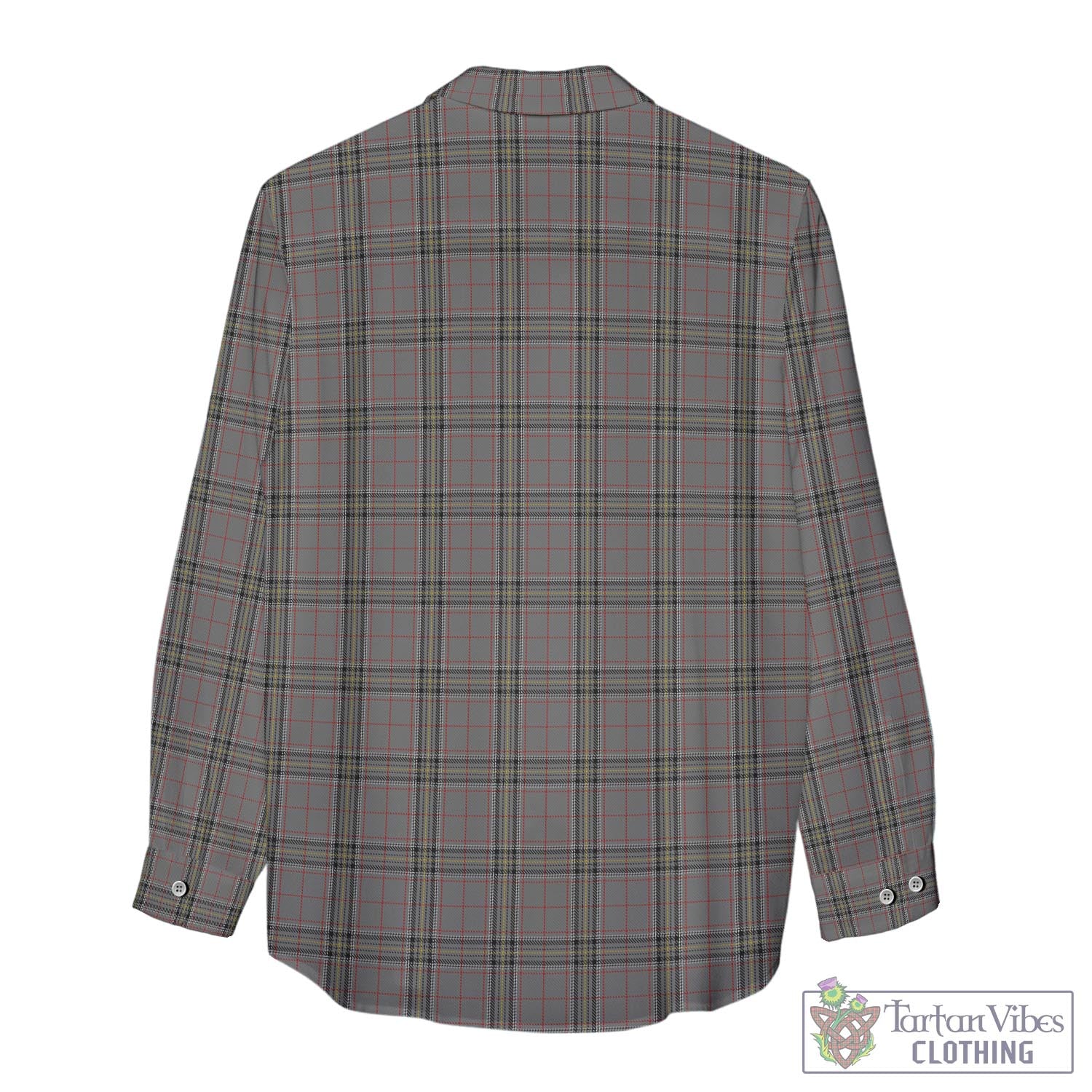 Tartan Vibes Clothing Stewart Grey Tartan Womens Casual Shirt with Family Crest