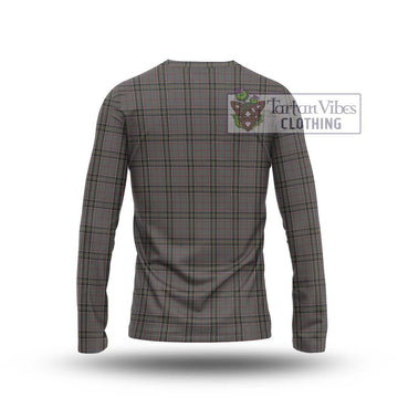 Stewart Grey Tartan Long Sleeve T-Shirt with Family Crest DNA In Me Style