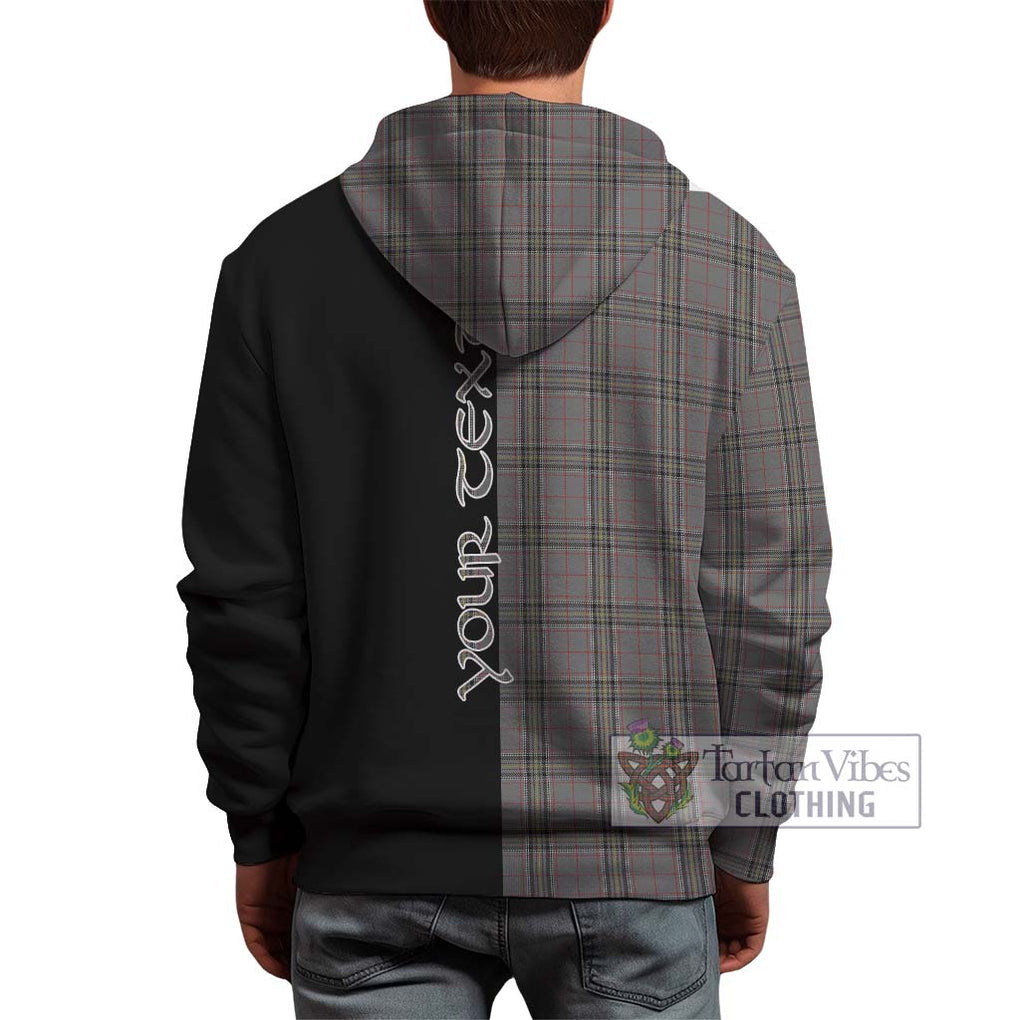 Stewart Grey Tartan Hoodie with Family Crest and Half Of Me Style - Tartanvibesclothing Shop