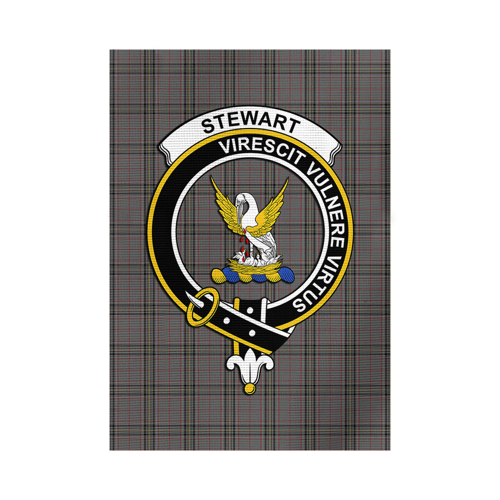 Stewart Grey Tartan Flag with Family Crest - Tartan Vibes Clothing