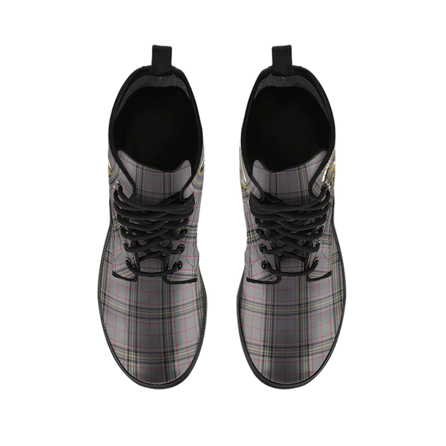 stewart-grey-tartan-leather-boots-with-family-crest