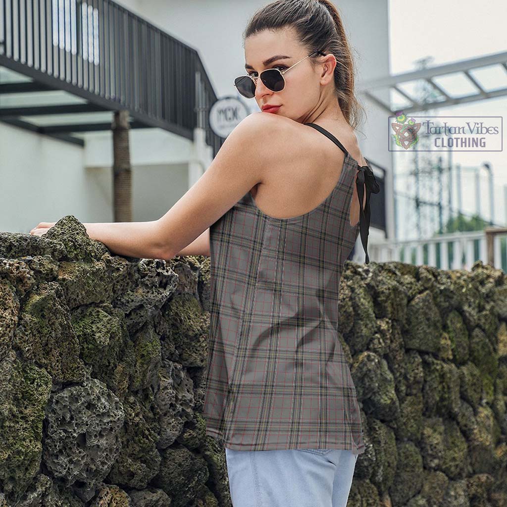 Tartan Vibes Clothing Stewart Grey Tartan Loose Halter Neck Camisole