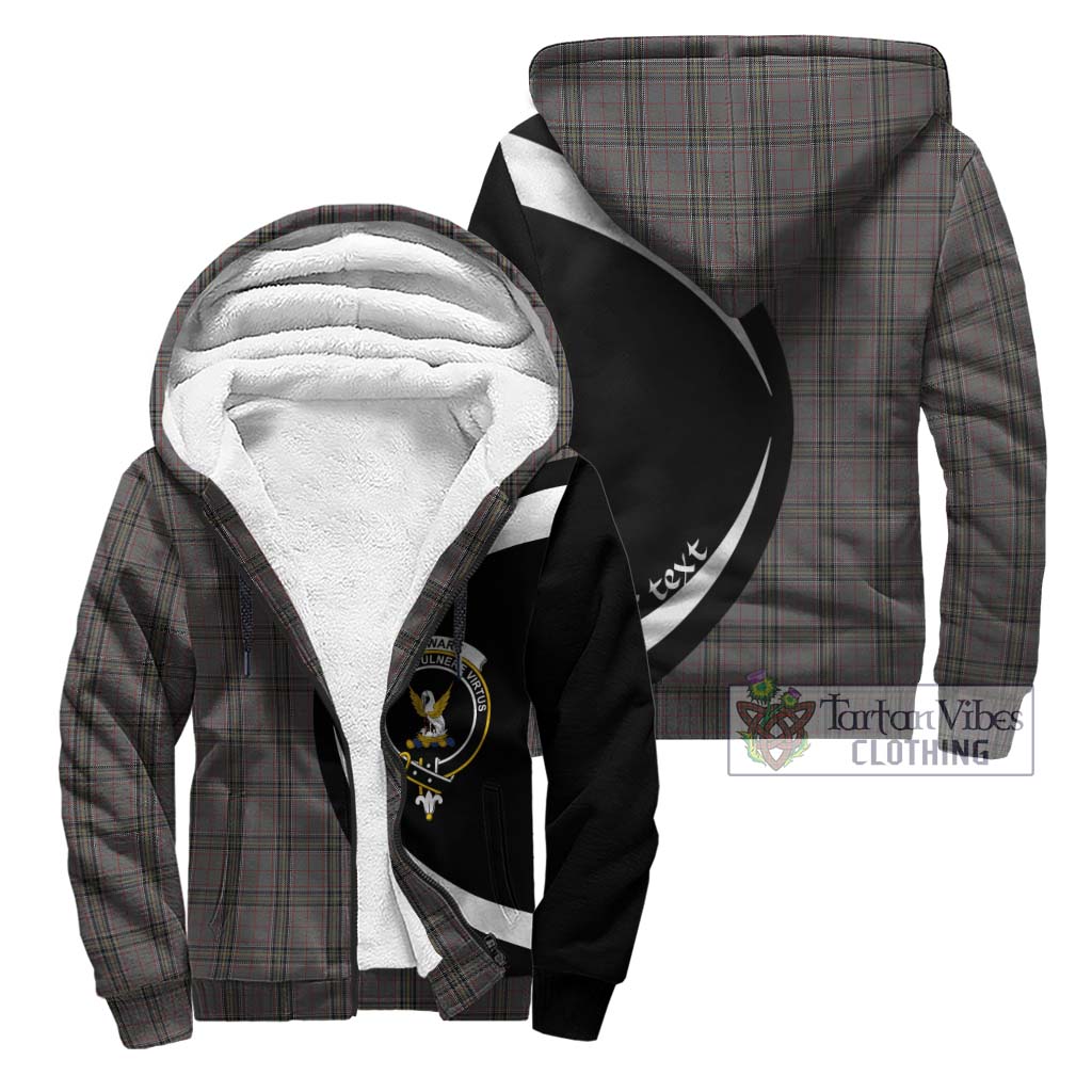 Stewart Grey Tartan Sherpa Hoodie with Family Crest Circle Style Unisex - Tartan Vibes Clothing