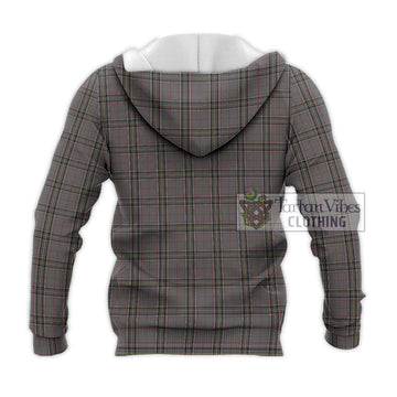 Stewart Grey Tartan Knitted Hoodie with Family Crest DNA In Me Style