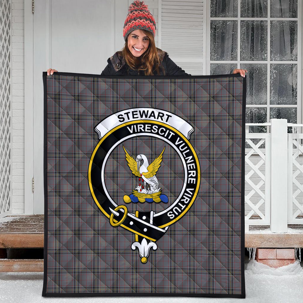 stewart-grey-tartan-quilt-with-family-crest