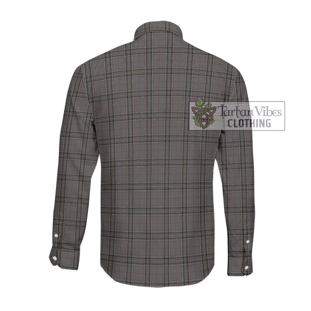 Stewart Grey Tartan Long Sleeve Button Shirt with Family Crest DNA In Me Style - Tartanvibesclothing Shop