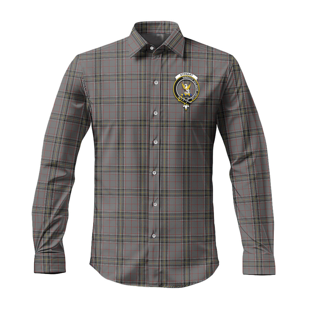 stewart-grey-tartan-long-sleeve-button-up-shirt-with-family-crest