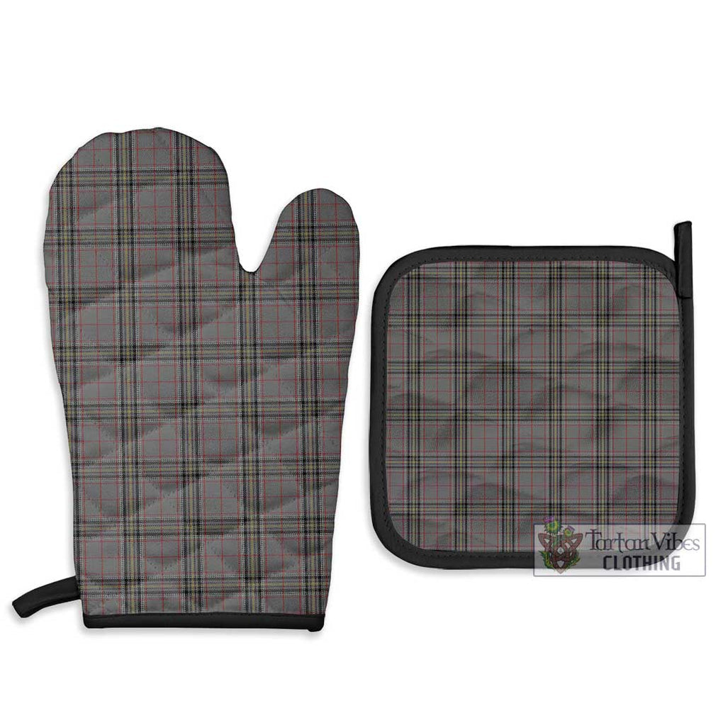 Stewart Grey Tartan Combo Oven Mitt & Pot-Holder Combo 1 Oven Mitt & 2 Pot-Holder Black - Tartan Vibes Clothing