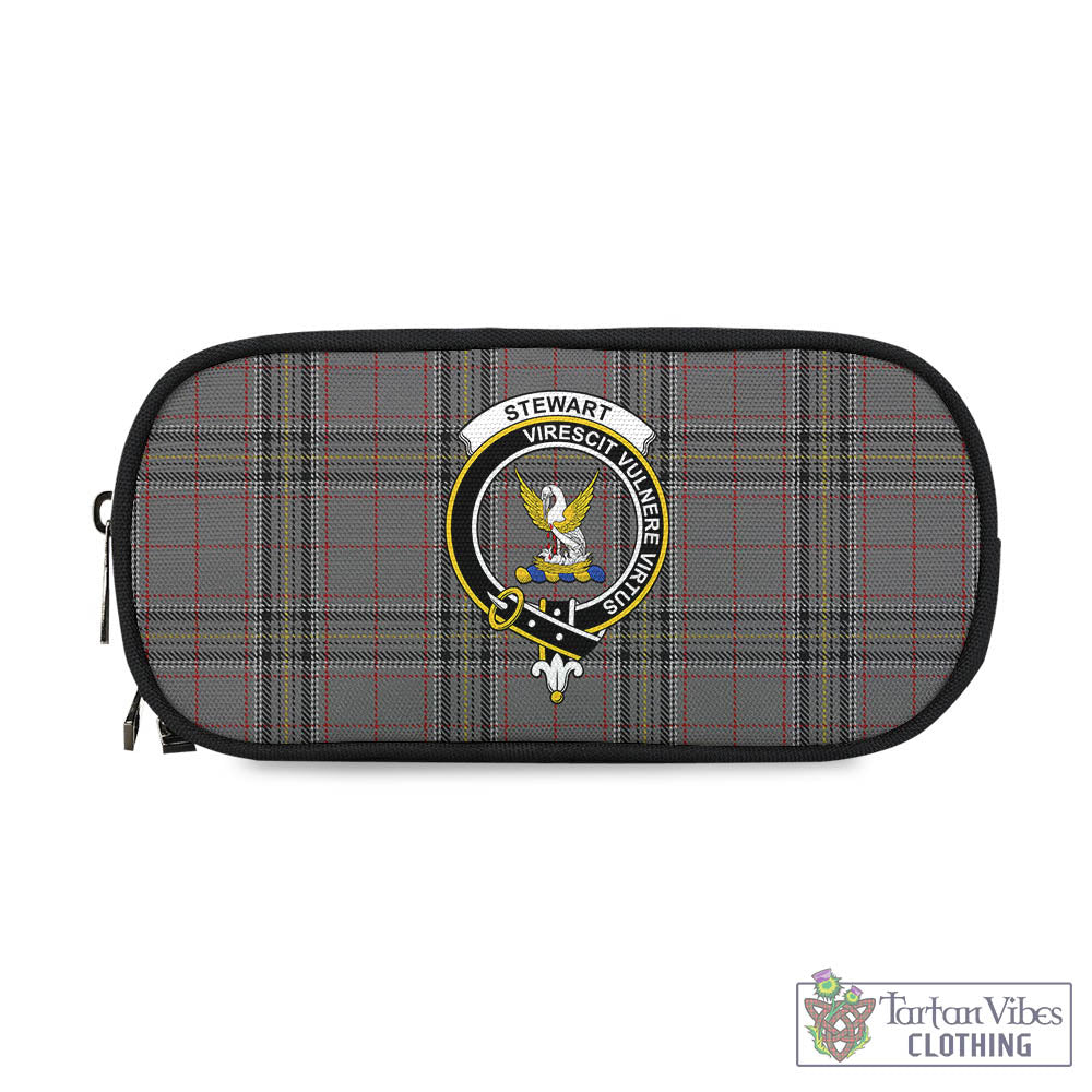 Tartan Vibes Clothing Stewart Grey Tartan Pen and Pencil Case with Family Crest